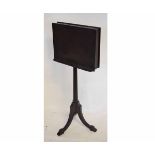 Good quality mahogany double sided adjustable music stand with reeded column on a splayed tripod