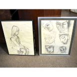 AR Dorothy Morton (1890-1983) pencil drawing, signed lower right, "Zoe", 52 x 39cms together with