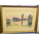 Kenneth Luck, signed watercolour, "Sunset - South Walsham Broad, Norfolk", 18 x 25cms