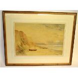 Charles F Allbon, signed, watercolour, "Cromer from the Beach" 32 x 46cms