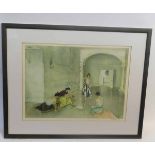 Sir William Russell Flint, signed in pencil to margin, coloured Artists Proof "Los Cientos" 38 x