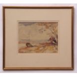 AR Peggy Somerville (1918-1975), watercolour with Studio stamp June 1975 verso Estuary scene, 20 x