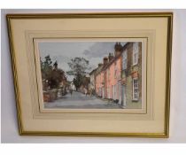 Stanley Orchart, signed watercolour, "High Street, Cley, Norfolk", 26 x 36cms