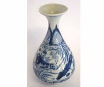 Chinese porcelain baluster vase decorated in Ming style, with fish within formal borders