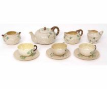 Belleek Porcelain second period Shamrock design part tea set comprising