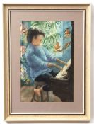 AR Dorothy Morton (1890-1983) watercolour, initialled and dated 91 lower right, Young girl seated at
