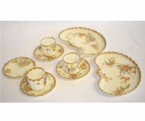 Doulton Burslem part tea wares comprising three cups and four saucers together with two scalloped