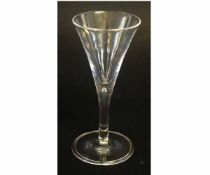19th century conical wine glass with air drop to stem, 15cms tall