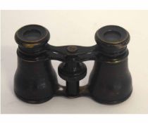 Pair of vintage leather mounted opera glasses