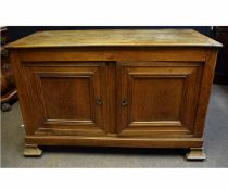 19th century French oak cupboard with lift up top fitted with two panelled cupboard doors to front