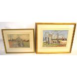 Arthur Barkway, two signed watercolours, Earlham and Norwich Gateway, 25 x 34cms and 20 x 29cms (2)