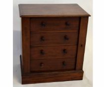 19th century mahogany apprentice Wellington style chest fitted with four full width drawers with