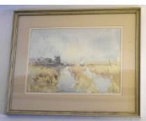 Jack Cox, signed watercolour, View of Cley, 24 x 33cms