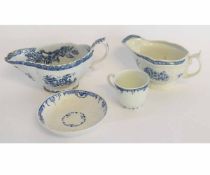 Two English Porcelain sauceboats, one Worcester, and a Worcester porcelain 18th century cup and