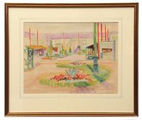 AR Viola Paterson (1899-1981) watercolour, Studio stamp verso, 27 x 35cms, "Buboli Gardens,