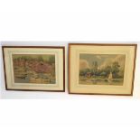 Percy J Youngs, signed pair of pen, ink and watercolours, "Ranworth Broad" and "Blakeney,