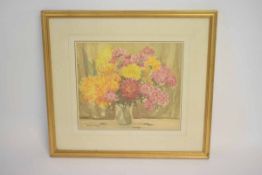 Arthur Senior, signed watercolour, Still Life study of a flowers in a vase, 27 x 30cms