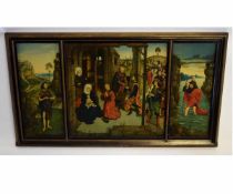 Medici Society, triptych chromolithograph, Religious scenes