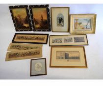 Box of assorted prints, engravings etc