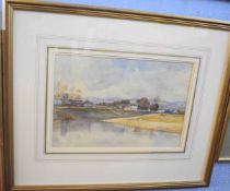 Attributed to L D Dorney, watercolour, "On the Tweed", 17 x 25cms