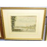 William J Coman, signed watercolour, Broads view with yacht, 16 x 24cms