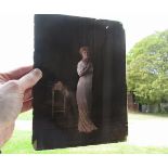 Attributed to Franklin Price Knott (1852-1930), four original hand coloured dry plate portrait belle