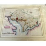 T CLERK: PLAN OF THE CITY OF WASHINGTON, engraved hand coloured plan circa 1800, approx 210 x 260mm