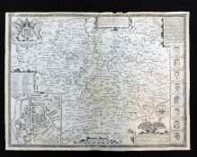 JOHN SPEED: LEICESTER..., engraved map [1611], approx 375 x 500mm, some faults
