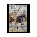 BATTLE OF HASTINGS 1066 - BOTTLE OF GUINNESS 1966, large Guinness promotional poster 1966, printed