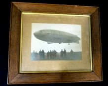 Photograph of semi-rigid airship "Norge" N1 arriving at RNAS Pulham airship station, April 11th