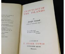 JOSEPH CONRAD: AN OUTCAST OF THE ISLANDS, London, T Fisher Unwin, 1896, 1st edition, original
