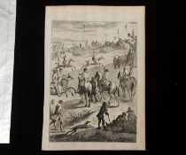 R BLOME: HORSE RACEING, engraving, circa 1710, lacks imprint, dedication at foot
