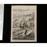 R BLOME: HORSE RACEING, engraving, circa 1710, lacks imprint, dedication at foot