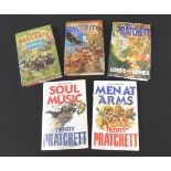 TERRY PRATCHETT: 5 titles: WITCHES ABROAD, London, Victor Gollancz, 1991, 1st edition, signed to