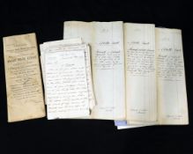 Packet assorted mainly legal documents circa late 18th/20th century, some local interest