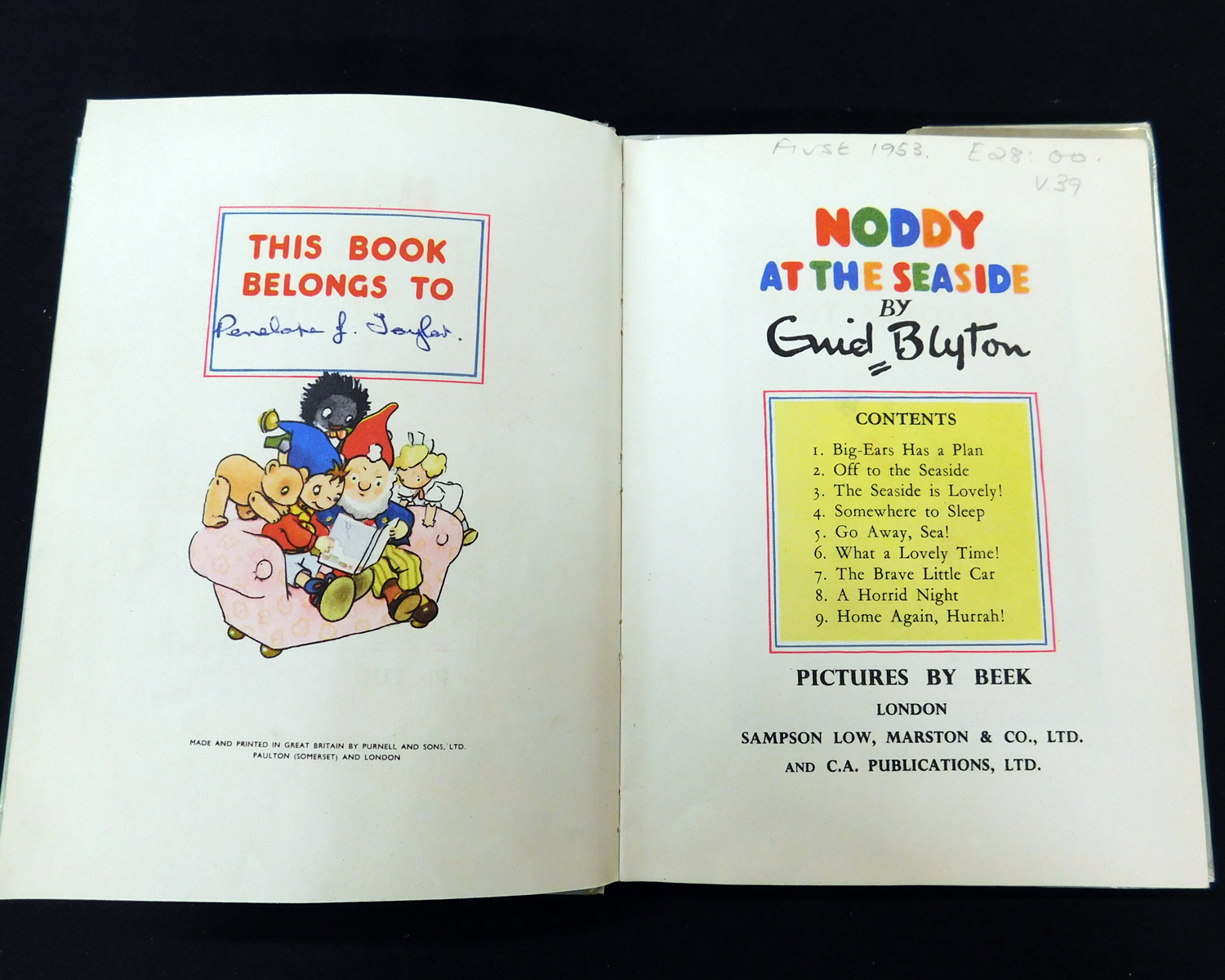 ENID BLYTON: 4 titles: NODDY AT THE SEASIDE, [1953], 1st edition, original pictorial boards, dust- - Image 4 of 4