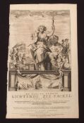 C J VOOGHT: DE NIEUWE GROOTE LICHTENDE ZEE-FACKEL..., engraved title page for atlas, 1687, printed