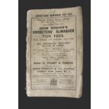 JOHN WISDEN: CRICKETER'S ALMANACK FOR 1924, London, John Wisden, 1924, original limp wraps worn