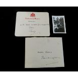 Prince George, Duke Of Kent (1902-1942) signed and inscribed Sandringham, Norfolk, headed card "