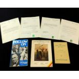 Small collection E W "Jim" Swanton OBE including two typed letters signed to a Mr N J Hand on "The