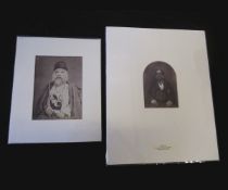 Six assorted mounted photographs including Rubellin albumen print "Amir Derviche" circa 1870, approx