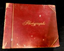 Circa late 19th century photograph album containing 65+ albumen print and other photographs,