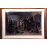 SAMUEL COUSINS AFTER SIR EDWIN LANDSEER: RETURN FROM HAWKING, hand coloured mezzotint, circa 1840,