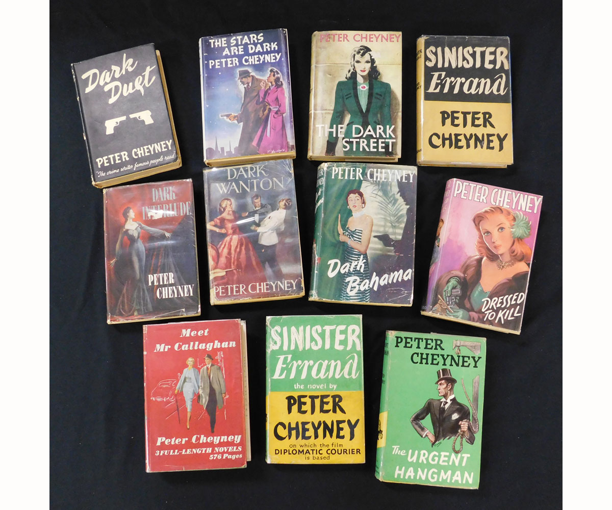 PETER CHEYNEY: 11 titles: DARK DUET, London, 1942, 1st edition, original cloth, dust-wrapper; THE