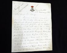 EDWARD ROBERT LYTTON BULWER-LYTTON, 1ST EARL OF LYTTON (1831-1891), long autograph letter signed, 16