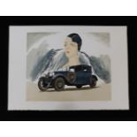 DANIEL LIBIER: HOMAGE TO THE AUTOMOBILE, 1975, set of 8 coloured lithographs, printed in an