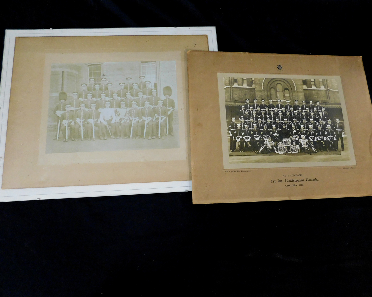 Mounted photograph depicting No 6 Company 1st Battalion Coldstream Guards, Chelsea 1912, - Image 2 of 3