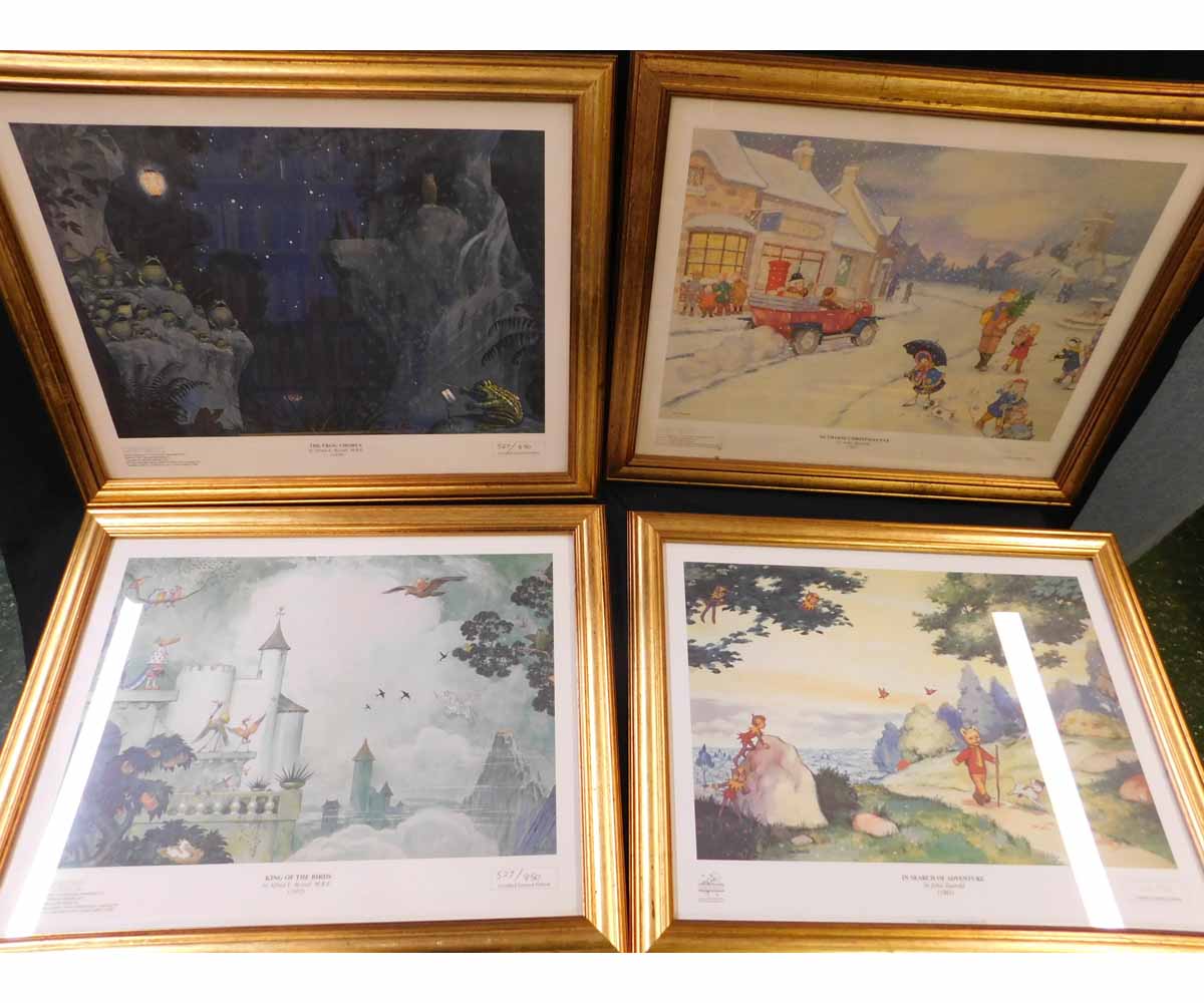COLLECTION 11 Alfred E Bestall and John Harrold Rupert the Bear limited edition coloured prints,