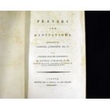 SAMUEL JOHNSON: PRAYERS AND MEDITATIONS, London, for T Cadell, 1785, 1st edition, 1pp adverts at