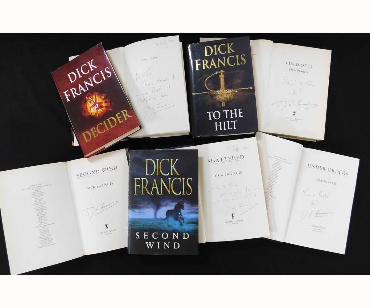 DICK FRANCIS: 8 titles: (7 of the 8 signed/signed and inscribed to Tim Peters, formerly the race - Image 2 of 2